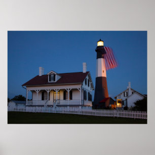 USA, Georgia, Tybee Island, Flag Flying Poster