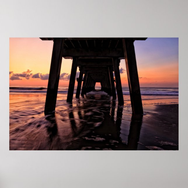 USA, Georgia, Tybee Island, Pier At Tybee Island Poster (Front)