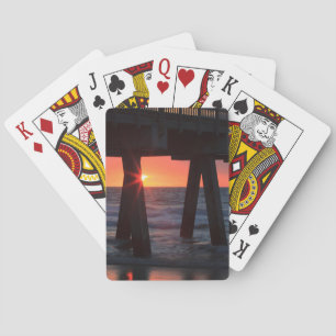 USA, Georgia, Tybee Island, Tybee Pier Playing Cards