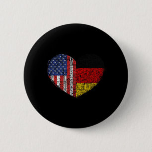 Usa Germany Heart - Dual Citizenship  2 Inch Round Button