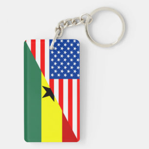 usa ghana country half flag america symbol keychain