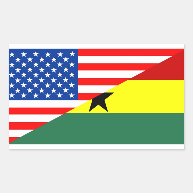 usa ghana country half flag america symbol sticker (Front)