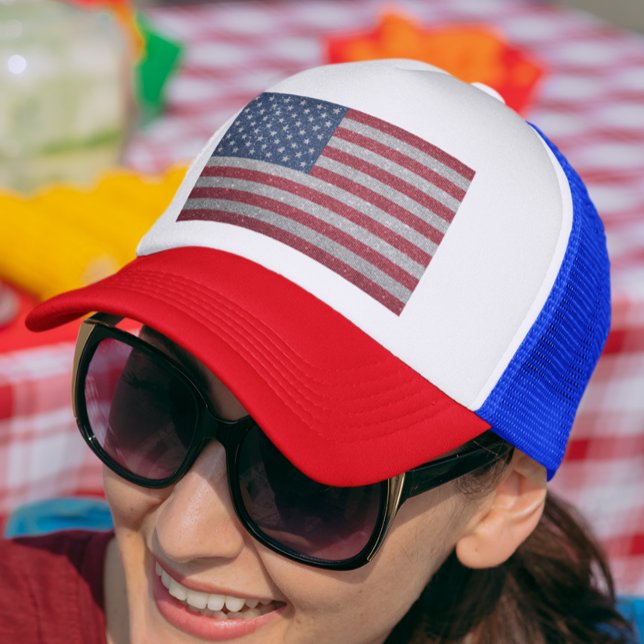 USA Glitter look Flag Forth of July Trucker Hat (Creator Uploaded)