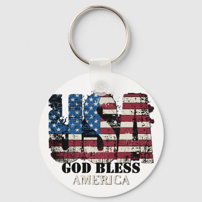 USA God Bless America Keychain (Front)