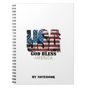 USA God Bless America Notebook