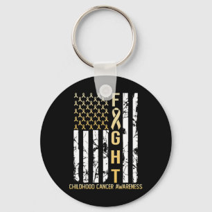 Usa Gold Flag Childhood Cancer Awareness Month Sep Keychain