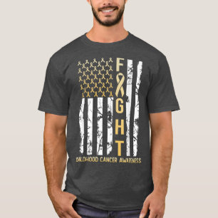 USA Gold Flag Childhood Cancer Awareness Month Sep T-Shirt