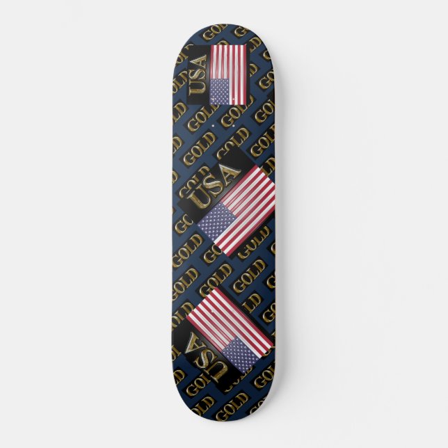 USA  GOLD     SKATEBOARD (Front)