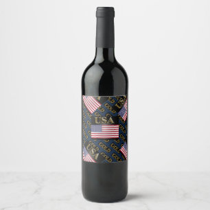 USA GOLD WINE LABEL