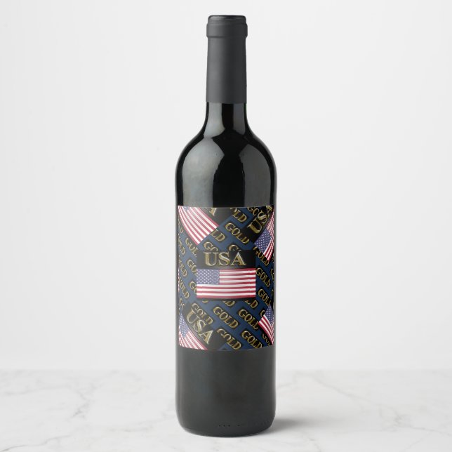 USA  GOLD          WINE LABEL (Front)