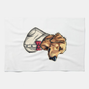 USA Golden Retriever Vintage Patriotic Dog Shirt 4 Kitchen Towel