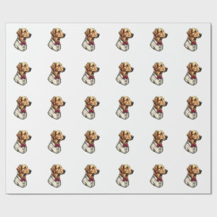 USA Golden Retriever Vintage Patriotic Dog Shirt 4 Wrapping Paper