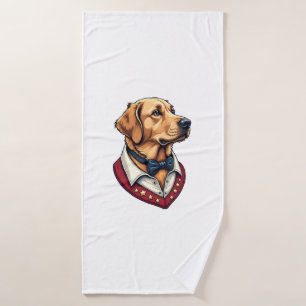 USA Golden Retriever Vintage Patriotic Dog Shirt Bath Towel