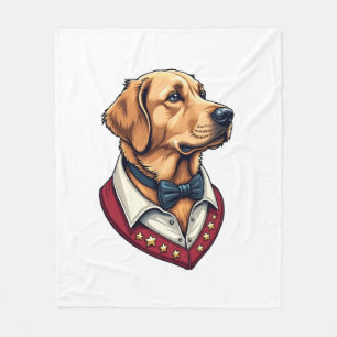 USA Golden Retriever Vintage Patriotic Dog Shirt Fleece Blanket