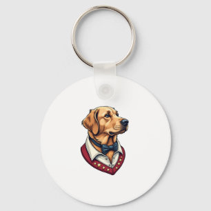 USA Golden Retriever Vintage Patriotic Dog Shirt Keychain