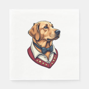 USA Golden Retriever Vintage Patriotic Dog Shirt Napkin
