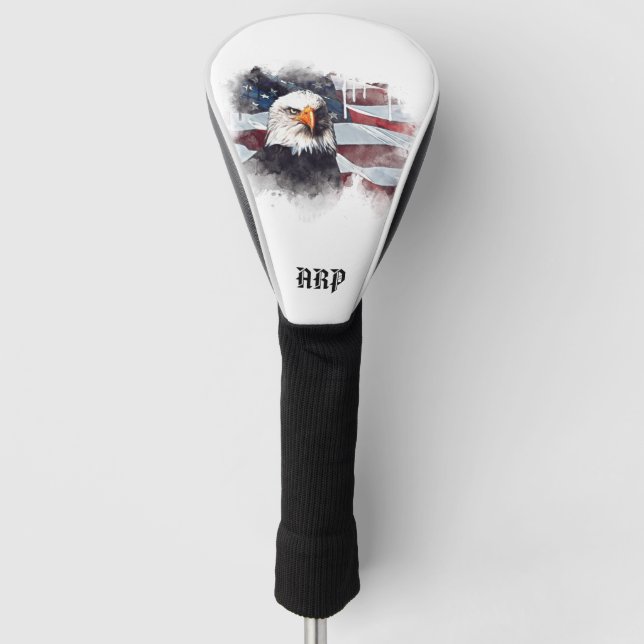*~* USA Golf Head Cover Patiotic Eagle Flag (Front)
