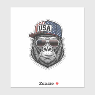 USA Gorilla Vintage Engraving Patriotic Shirt Desi