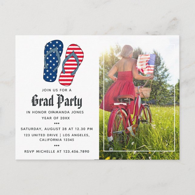 USA Graduation Photo Invitation (Devant)