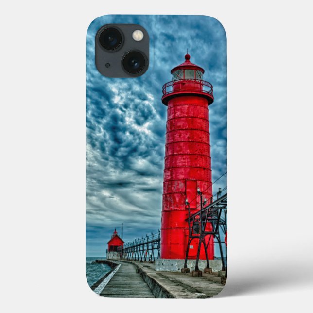 USA, Grand Haven, Michigan, lighthouse Case-Mate iPhone Case (Back)