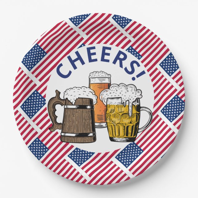 USA Great American Beer Paper Plate (Front)