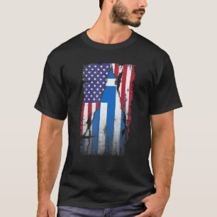 Usa Greece Flag Distressed Greek Pride T-Shirt