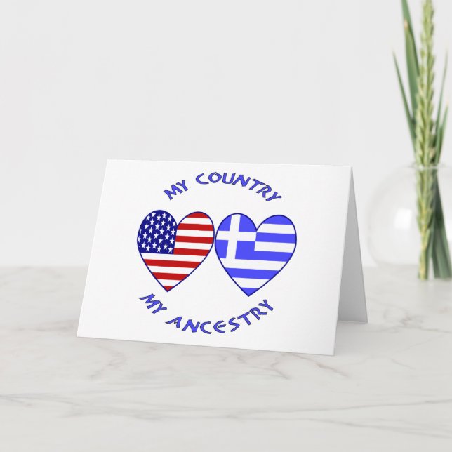 USA / Greek Country Ancestry Card (Front)