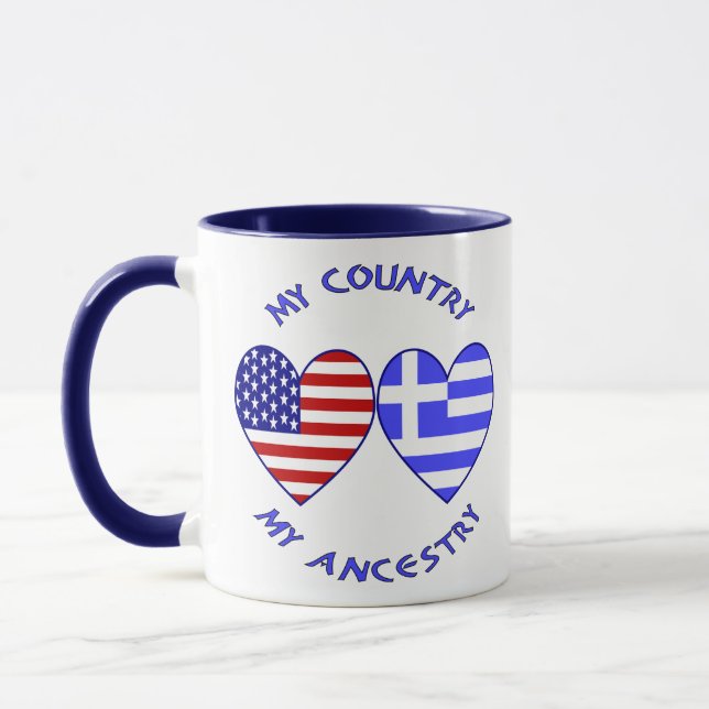 USA / Greek Country Ancestry Mug (Left)
