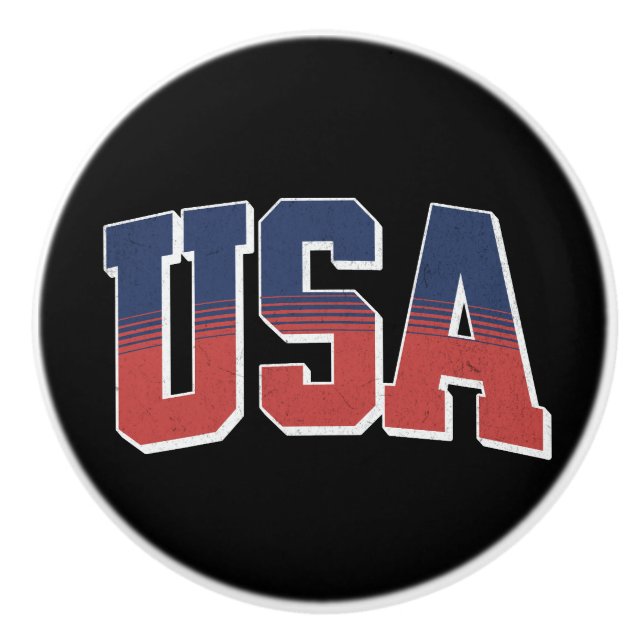 USA grunge text design Ceramic Knob (Front)