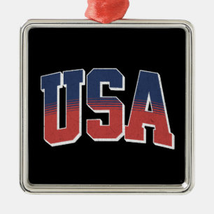 USA grunge text design Metal Ornament