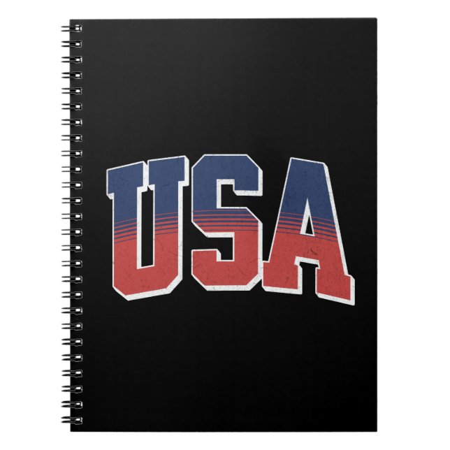 USA grunge text design Notebook (Front)