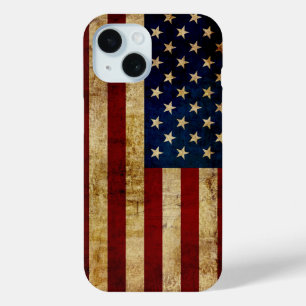 USA / Grunged flag iPhone 15 Case