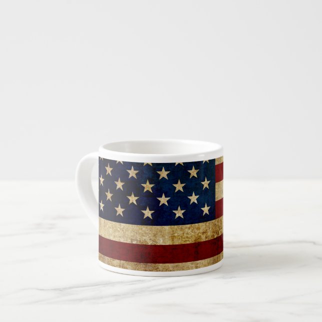 USA / Grunged flag Espresso Cup (Front Left)