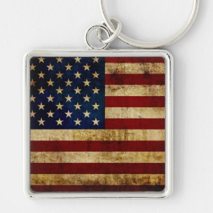 USA / Grunged flag Keychain