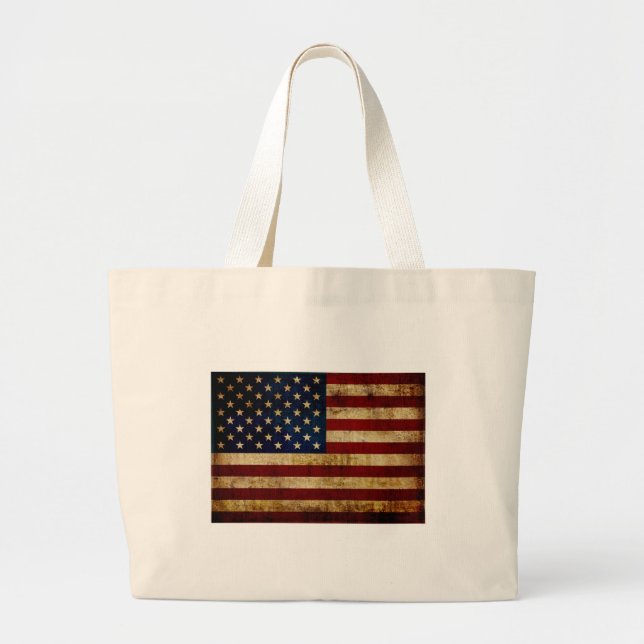 USA / Grunged flag Large Tote Bag (Front)