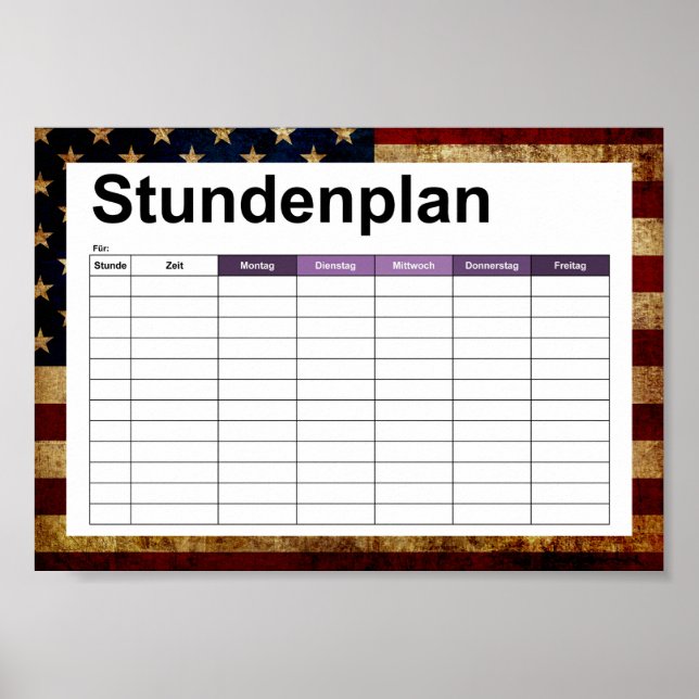 USA / Grunged flag Poster (Front)