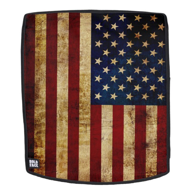 USA / Grunged Flag Suede Wristlet Backpack (Removable Face)