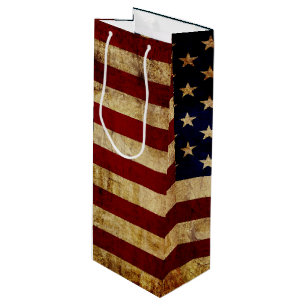 USA / Grunged flag Wine Gift Bag