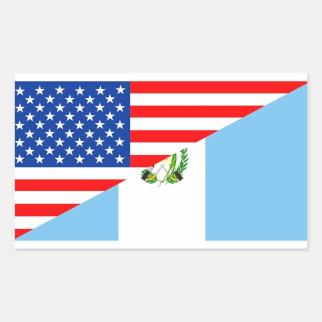 usa guatemala country half flag america symbol sticker (Front)