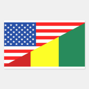 usa guinea country half flag america symbol sticker
