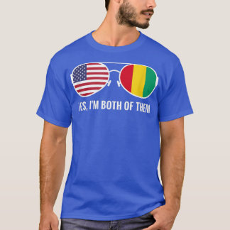 USA Guinea Flag Sunglasses Guinean Americans  T-Shirt