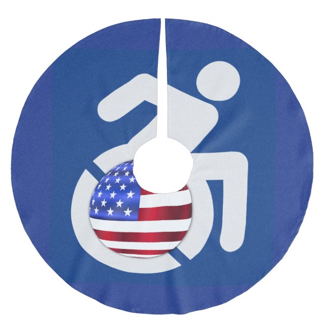 USA Handicapped Brushed Polyester Tree Skirt (Front)