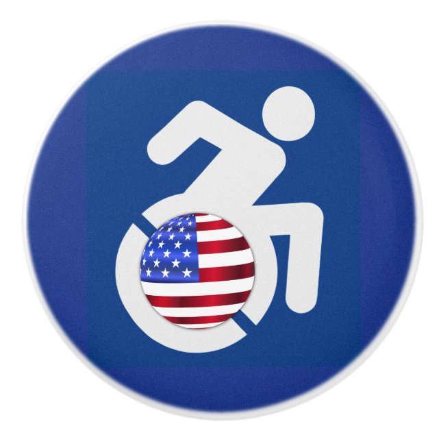 USA Handicapped Ceramic Knob (Front)