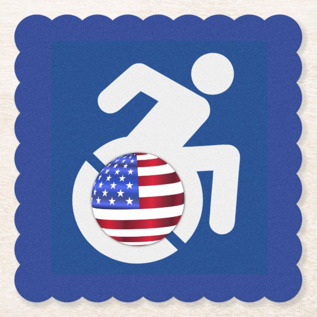 USA Handicapped Paper Coaster (Front)