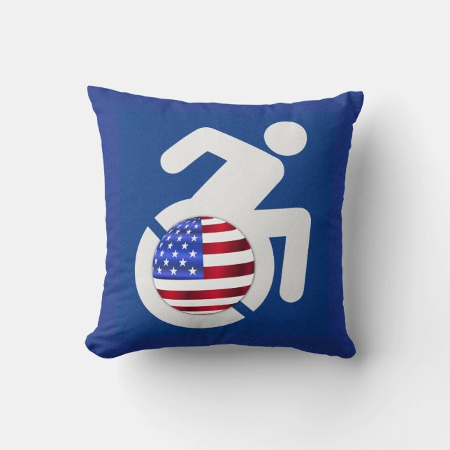 USA Handicapped Throw Pillow (Front)
