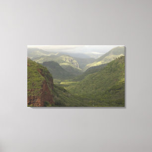 USA, Hawaii, Kauai, Canyon overlook. (RF) Canvas Print