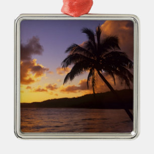 USA, Hawaii, Kauai, Colourful sunrise in a 2 Metal Ornament