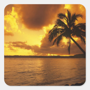 USA, Hawaii, Kauai, Colourful sunrise in a Square Sticker