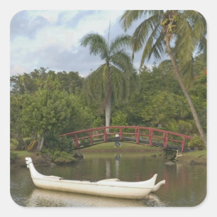 USA, Hawaii, Kauai, Smith Family Luau Garden Square Sticker