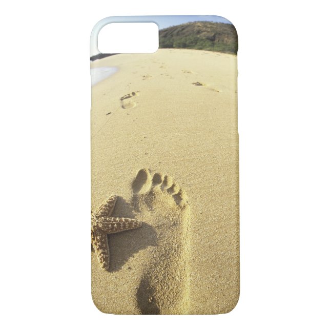 USA, Hawaii, Maui, Makena Beach, Footprint and Case-Mate iPhone Case (Back)